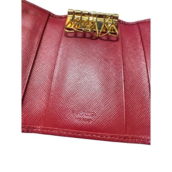Auth Prada Red Saffiano Leather Key Holder Case 6 Ring - Picture 5 of 15